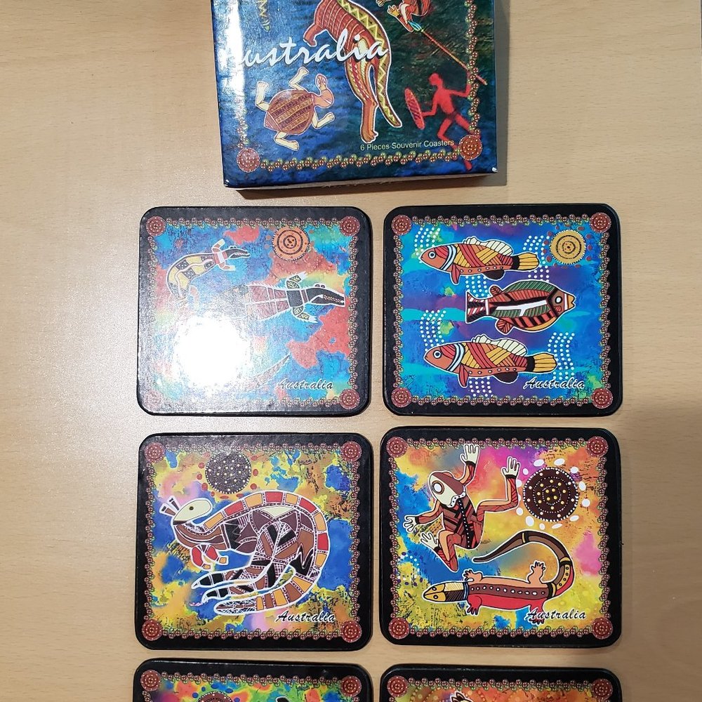 Australia Souvenir Coasters 6 Pcs